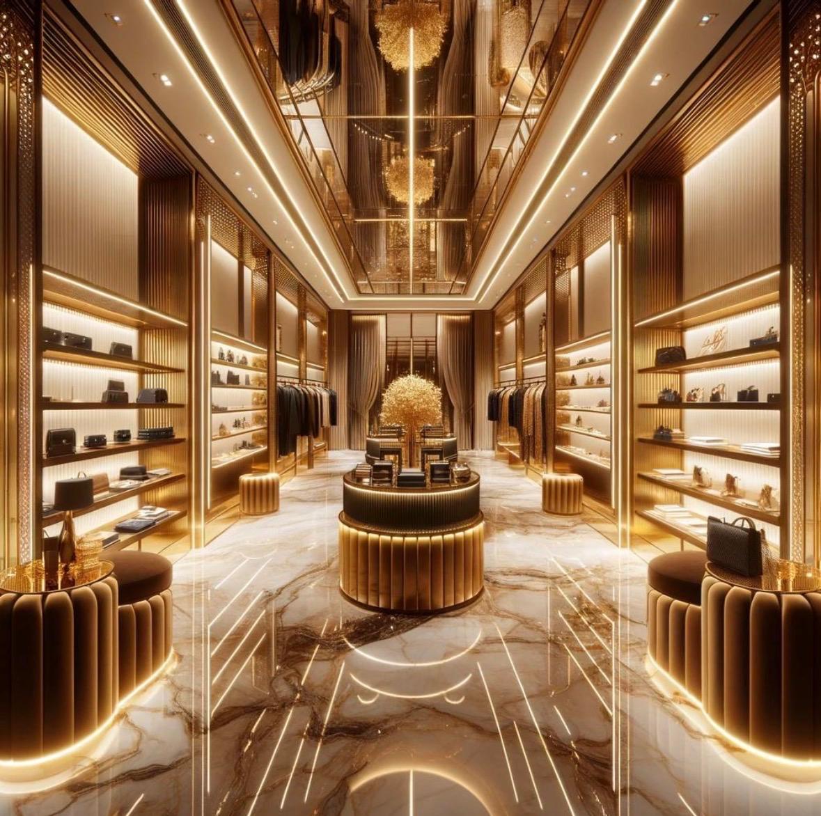 Luxury boutique wardrobe and showroom space — Modnest commercial project